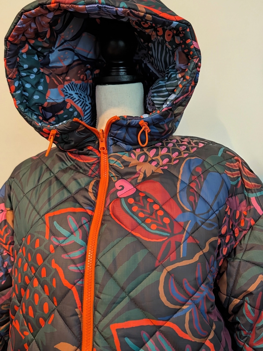 Farm Rio Reversable Hooded Parachute Coat in Multicolor - Picture 4 of 8